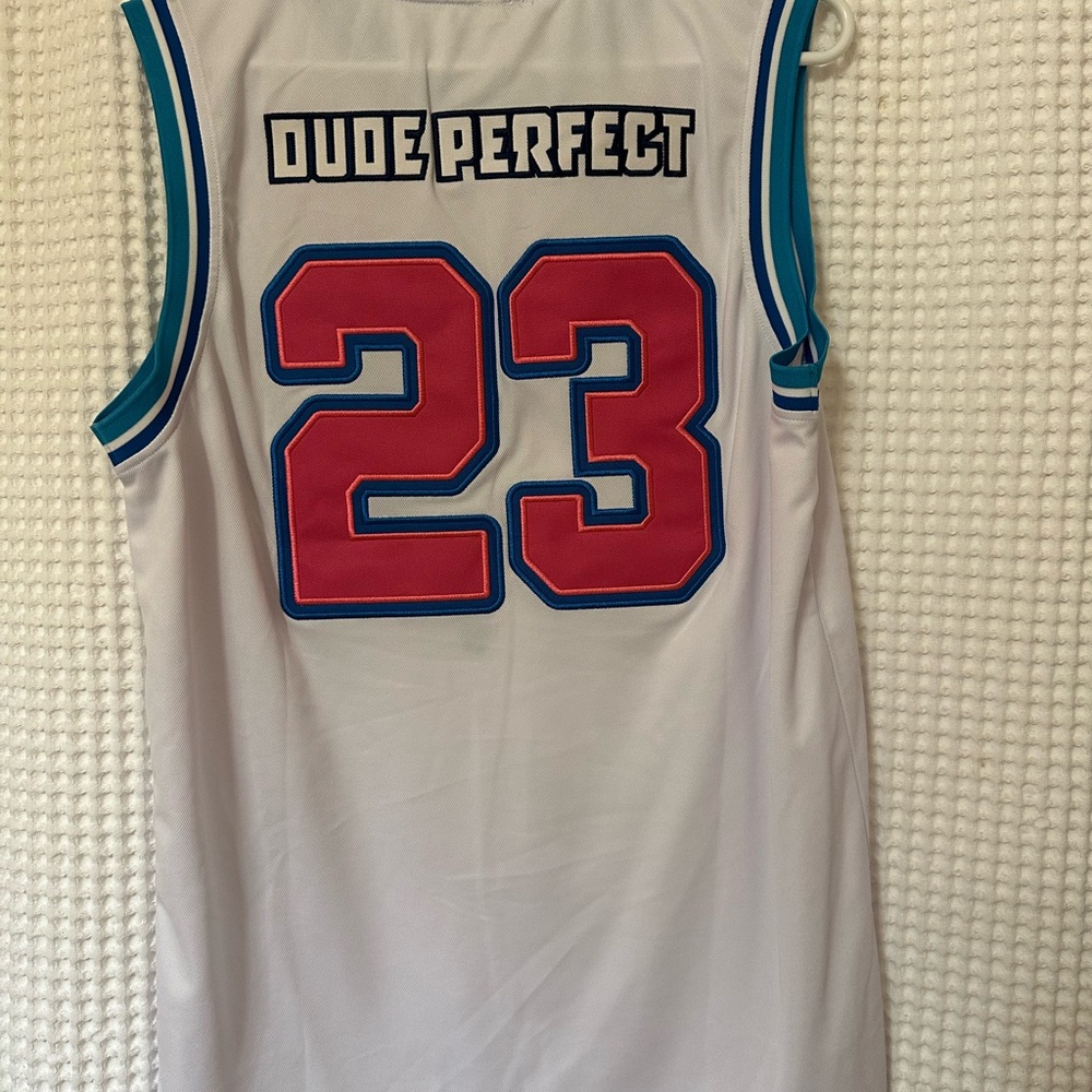 White and Pink Basketball Jersey - Picture 2 of 5